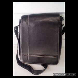 Black leather bag